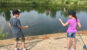 Kids learning to fish